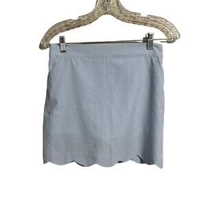 Vineyard Vines Seersucker Stripe Skort Scalloped Hem Girls Large (14 )